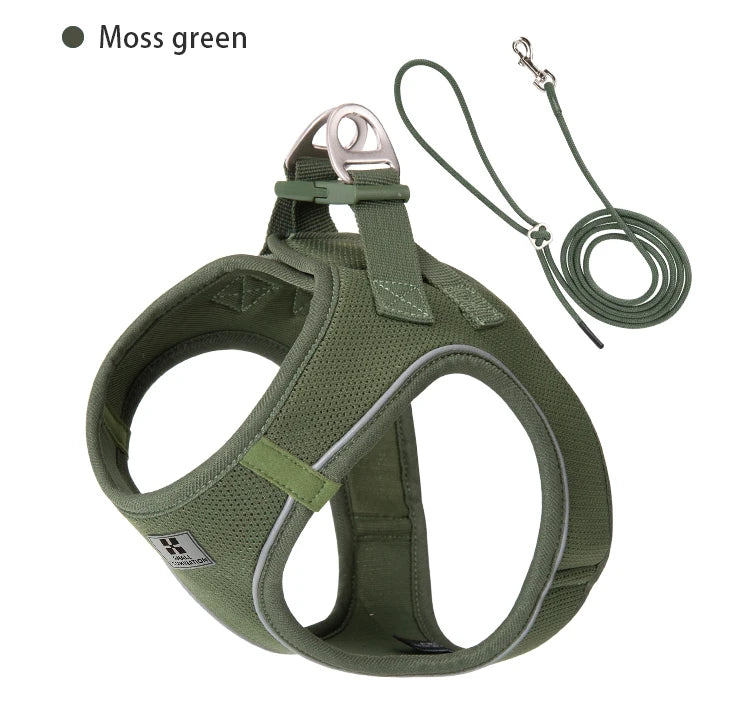 Adjustable Reflective Dog Harness & Leash Set