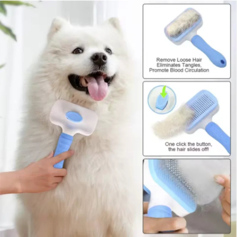 Self-Cleaning Pet Hair Remover Brush